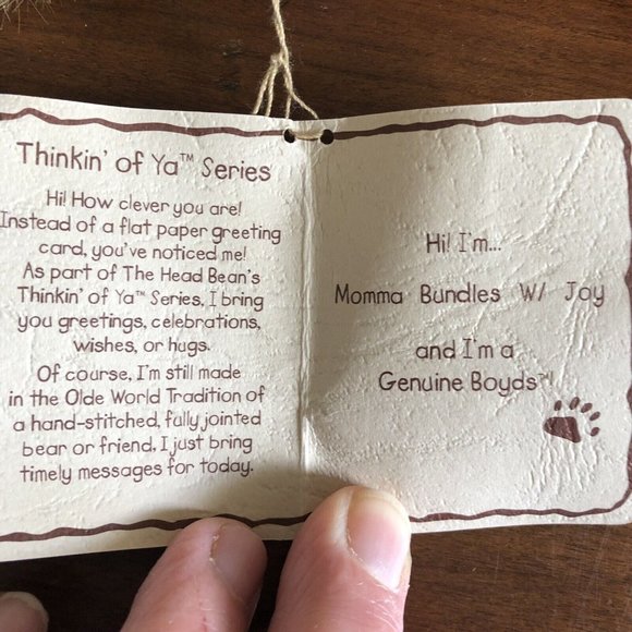 Boyds Bears Momma Bundles with Joy Head‎ Bean #903106 Thinkin of Ya Series Tags - Picture 4 of 7